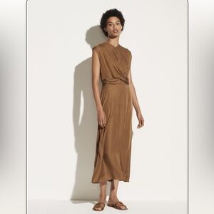Vince Sleeveless Silk Blend Twist Front Bronze Size 4
